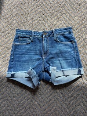 Just Black Rolled Cuff Dark Blue Denim Shorts